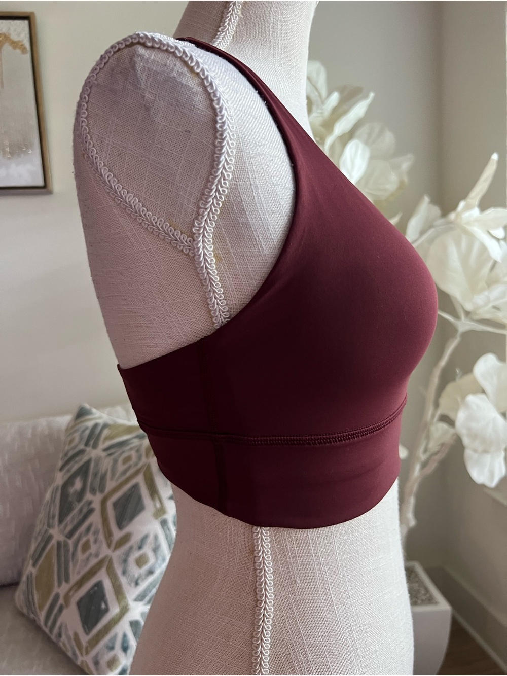 lululemon Energy Longline Maroon Scoop-Neck Sports Bra size 6 - Picture 3 of 7